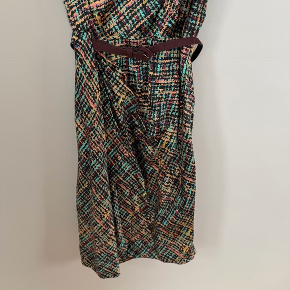 Byron Lars Beauty Mark Draped Shoulder Tweed-Inspired Silk Blend Dress – Size 4 - Picture 5 of 10